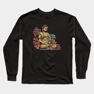 Buddha Purnima With Flower Long Sleeve T-Shirt